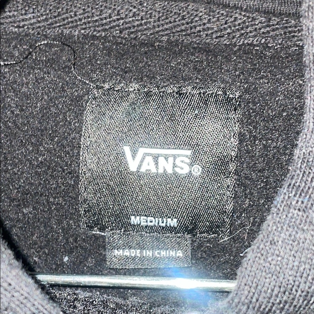Vans Black Hoodie with Checkerboard Design - Picture 3 of 5